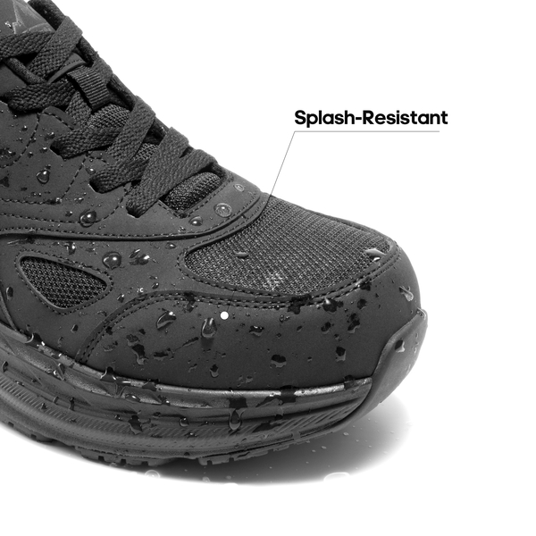 Men's Comfortable Steel Toe Work Shoes - BLACK - 5
